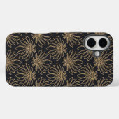 ゴールドの花柄が特徴的なアールデコ調パターン Case-Mate iPhoneケース (裏面 (横))
