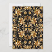 ゴールドの花柄エンゲージメント招待状 招待状 (裏面)