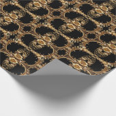ゴールドの花柄包装紙 ラッピングペーパー (角)