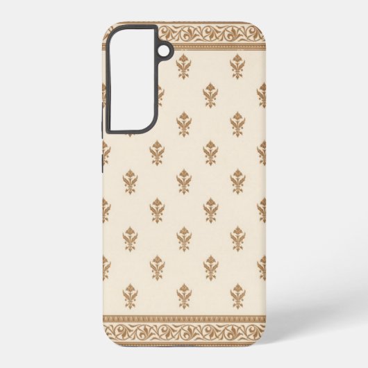 ゴールドの花柄 SAMSUNG GALAXYケース (裏面)