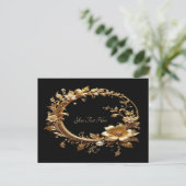 ゴールドの花模様が豪華なフレームのポストカード ポストカード (スタンド正面)