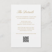 ゴールドの花輪モノグラムQRコードエレガントな結婚式 エンクロージャーカード (正面)