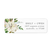ゴールドの花飾り ウェディング 返信先ラベル ラベル (正面)
