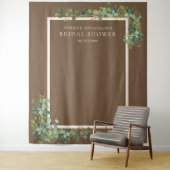 ゴールドの茶色のグリーンウェディングシャワー写真用背景 タペストリー (インサイチュ)
