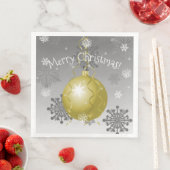 ゴールドの華やかなクリスマスオーナメントペーパーナプキン (インサイチュ)