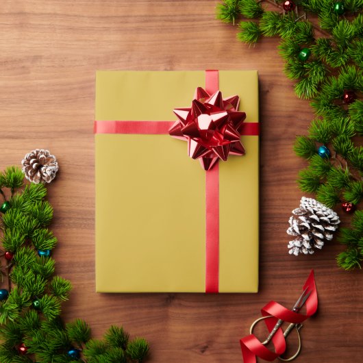 ゴールドの華やかなクリスマス単色 ラッピングペーパー (クリスマスギフト)