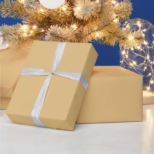 ゴールドの華やかなクリスマス単色 ラッピングペーパー (クリスマス)