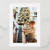 ゴールドの華やかな筆記体 メリークリスマス 写真入り 箔シーズンカード (裏面)