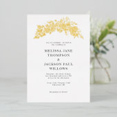 ゴールドの華麗な結婚式デザイン 箔招待状 (立ち正面)