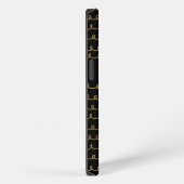 ゴールドの落書き模様 名前入り iPhoneケース (右側面)