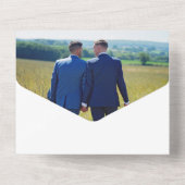 ゴールドの葉のオールインワン結婚式招待状 オールインワン招待状 (裏面)