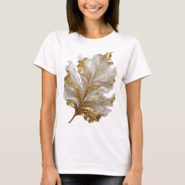 ゴールドの葉 ゴールデンリーフの芸術的モチーフ Tシャツ