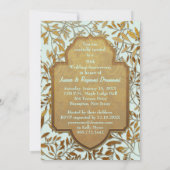 ゴールドの葉 50周年記念結婚式 招待状 (裏面)