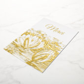 ゴールドの蓮の花 - メルシー フォイル 箔招待状 (回転した状態)