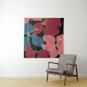 ゴールドの蘭、エレガントな花のラインアート。 タペストリー (インサイチュ(横))