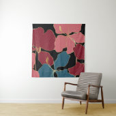 ゴールドの蘭、エレガントな花のラインアート。 タペストリー (インサイチュ)