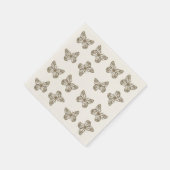 ゴールドの蝶のパターン スタンダードカクテルナプキン (角)