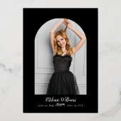 ゴールドの蝶結びの卒業式招待状 箔招待状 (裏面)