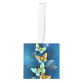 ゴールドの蝶 キューブオーナメント (正面)