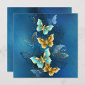 ゴールドの蝶 招待状 (正面/裏面)