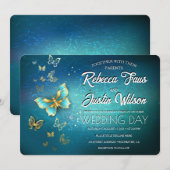 ゴールドの蝶 現代のボヘミア 招待状 (正面/裏面)