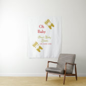 ゴールドの蝶 赤ちゃんシャワー オー ベイビー モダン タペストリー (インサイチュ)