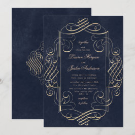 ゴールドの装飾 オーナメント ウェディング 招待状