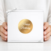 ゴールドの誕生日ステッカー|カスタムモノグラムラベル ラウンドシール