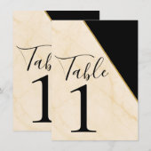 ゴールドの豪華な幾何学模様のテーブル 招待状 (正面/裏面)