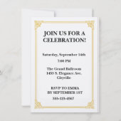 ゴールドの豪華パーティー グラマラス ディーバをパーソナライズ 招待状 (裏面)