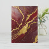 ゴールドの赤い大理石模様 招待状 (スタンド正面)