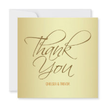 ゴールドの赤い筆記体の感謝カードをブラシ仕上げ