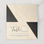 ゴールドの輝きを放つ豪華な幾何学模様のウェディング招待状 プレイスカード (外部開封)
