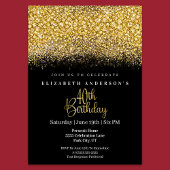 ゴールドの輝きを添えた40歳の誕生日 招待状