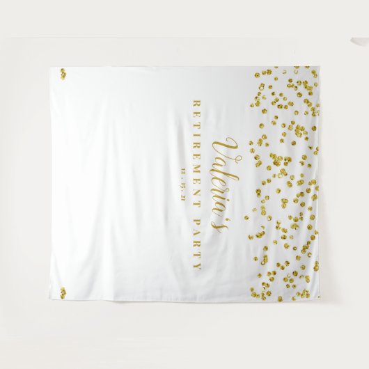 ゴールドの退職パーティー背景、フォトブース小道具 タペストリー (正面(横))