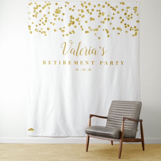 ゴールドの退職パーティー背景、フォトブース小道具 タペストリー (インサイチュ)