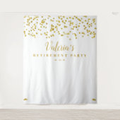 ゴールドの退職パーティー背景、フォトブース小道具 タペストリー (正面)