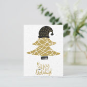 ゴールドの遊び心あふれるクリスマスツリー シーズンカード (スタンド正面)