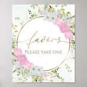 ゴールドの野生の花の春のブライダルシャワーのお favors の看板 ポスター (正面)
