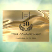 ゴールドの金属ロゴが誇るビジネス年数 ウィンドウサイン (シート3)