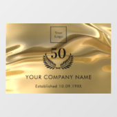 ゴールドの金属ロゴが誇る業年の実績 ウィンドウサイン (シート)