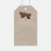 ゴールドの銅の秋の落ち葉エレガントカスタムパーティー ギフトタグ (裏面)