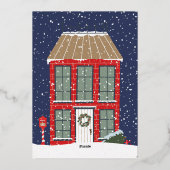 ゴールドの雪があしらわれた、世界にひとつだけのクリスマスカード 箔シーズンカード (裏面)