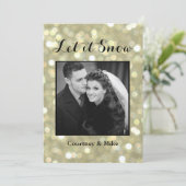 ゴールドの雪の休日写真カード シーズンカード (スタンド正面)