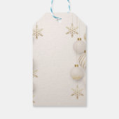ゴールドの雪の結晶とクリスマスボール ギフトタグ (裏面)