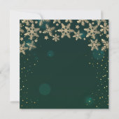 ゴールドの雪の結晶のオーナメント　会社のクリスマス用装飾 招待状 (裏面)