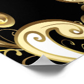 ゴールドの雪の結晶 シンプルなシームレスパターン ヴィンテージ ポスター (角)