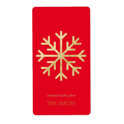 ゴールドの雪の結晶, メリークリスマス ラベル (正面)