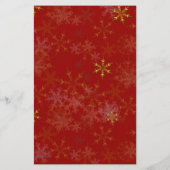 ゴールドの雪の結晶 赤いクリスマスディナーメニュー (裏面)
