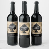 ゴールドの黒のスペード ワインラベル (ボトル)